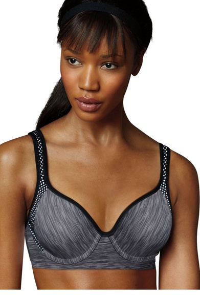 Maidenform Sport Bra Heather Black dot DM7990 34C - Picture 2 of 8